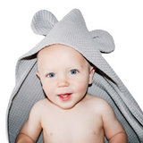Waffle Weave Hooded Towel Grey