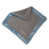 Lilly 'n Jack Snuggle Blankets Baby Bedding Lilly 'n Jack Grey Fleece Blue Satin