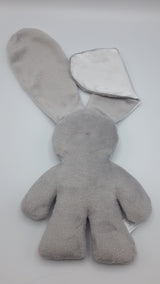 Lilly 'n Jack Snuggle Bunny Grey Fleece with White Satin Ears