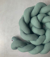 Waffle Weave Braided Cot Bumper | 3 Strand Crib Bumpers & Liners Koosh-uhn