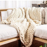 Warm chunky knit blanket