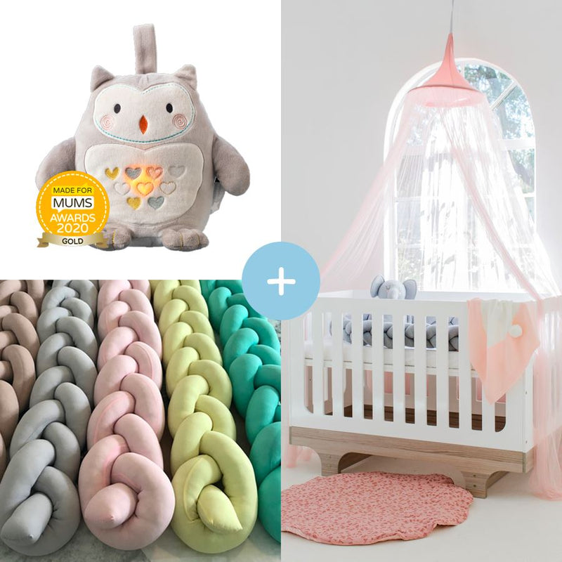 Braided Cot Bumper + Hanging Tent + Gro Light Friend Furniture The Happy Brand 