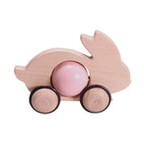 Bunny Push Toy Wooden Toys GroBaby Pink 