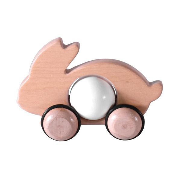 Bunny Push Toy Wooden Toys GroBaby White 
