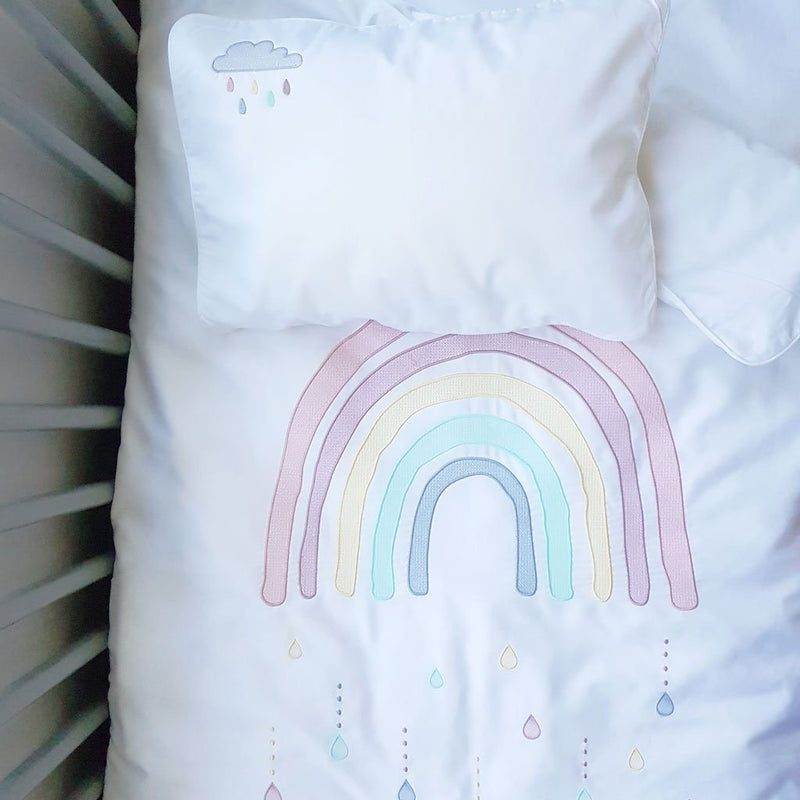 Egyptian Cotton Cot Duvet Cover Set-Rainbow Duvet Covers Babes & Kids 