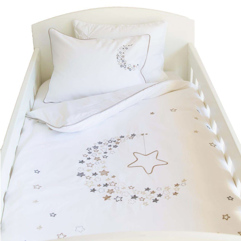 Egyptian Cotton Cot Duvet Cover Set -Starry Night Gold Stone Baby Bedding Babes & Kids 