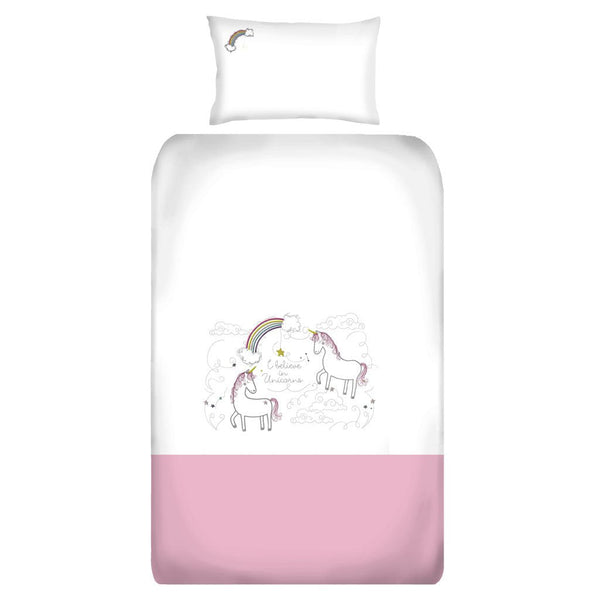 Egyptian Cotton Cot Duvet Cover Set -Unicorn Duvet Covers Babes & Kids 