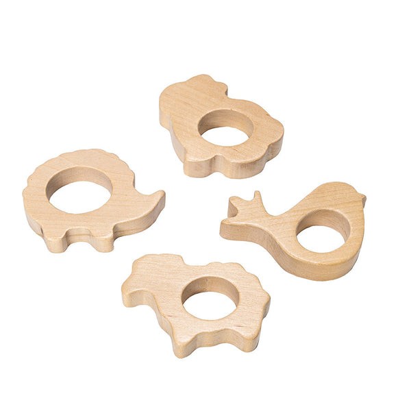 Farm Animal Teether Wooden Toys GroBaby 