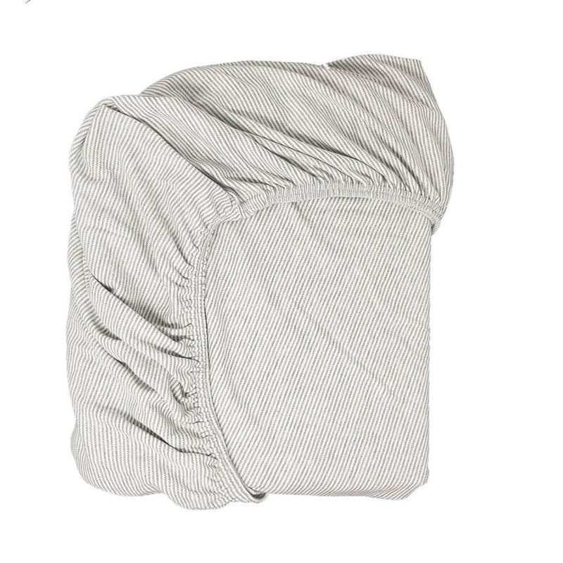 Fitted Sheet-Grey Pinstripe Bed Sheets Babes & Kids 
