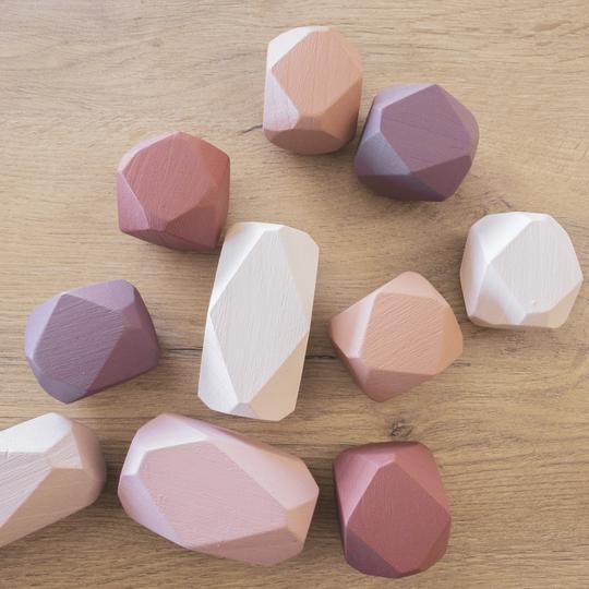 Gem Stacking | 10 Pieces Wooden Toys Liv Bespoke Berry 