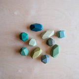 Gem Stacking | 10 Pieces Wooden Toys Liv Bespoke Green 