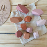 Gem Stacking | 10 Pieces Wooden Toys Liv Bespoke Pink Rust 