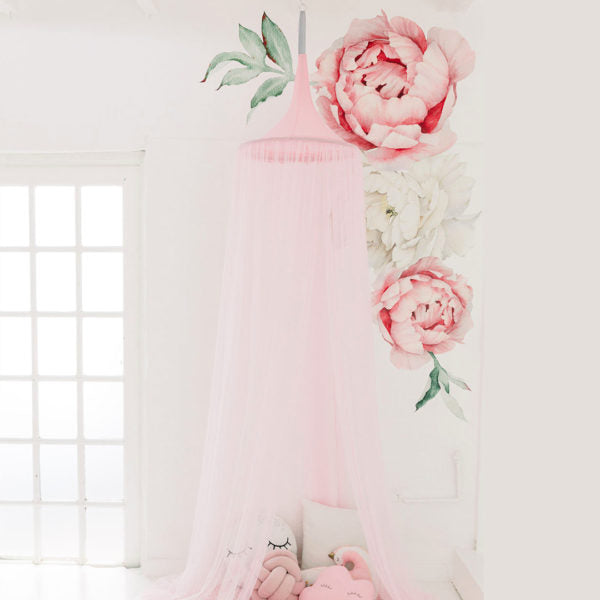 Hanging Canopy Tent Netting Pastel Pink
