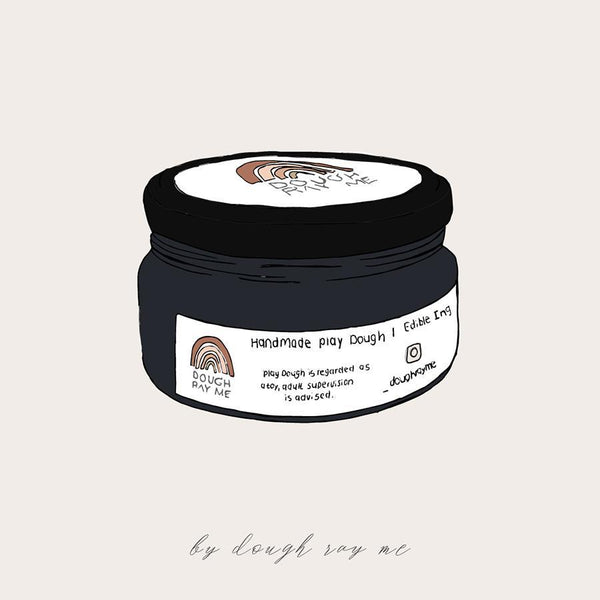 Individual Playdough Jar | Black Playdough Dough Ray Me Black 