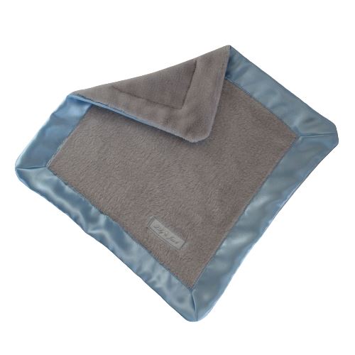 Lilly 'n Jack Snuggle Blankets Baby Bedding Lilly 'n Jack Grey Fleece Blue Satin 