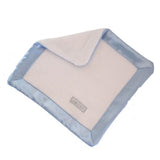 Lilly 'n Jack Snuggle Blankets Baby Bedding Lilly 'n Jack White Fleece Blue Satin 