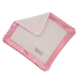 Lilly 'n Jack Snuggle Blankets Baby Bedding Lilly 'n Jack White Fleece Pink Satin 