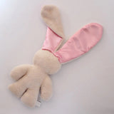 Lilly 'n Jack Snuggle Bunny Caramel Fleece with Pink Satin Ears