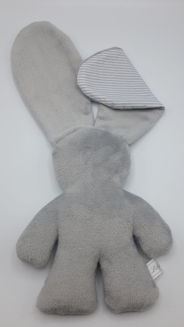 Lilly 'n Jack Snuggle Bunny Grey Fleece with Cotton Ears