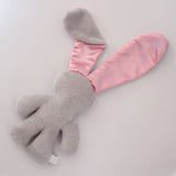 Lilly 'n Jack Grey Fleece Snuggle Bunny With Pink Satin Ears