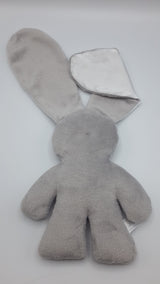 Lilly 'n Jack Snuggle Bunny Grey Fleece with White Satin Ears