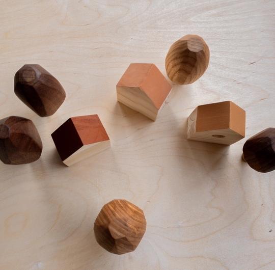 Little City Houses Small | 9 Pieces Wooden Toys Liv Bespoke Toffee 