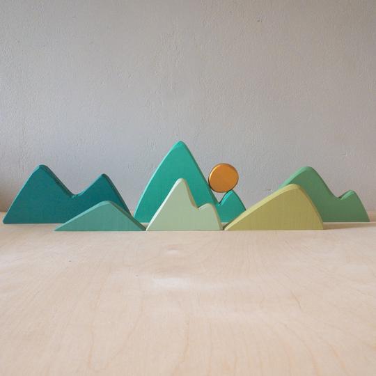 Mountain Stacker Set | 7 Pieces Wooden Toys Liv Bespoke Ireland Hills 