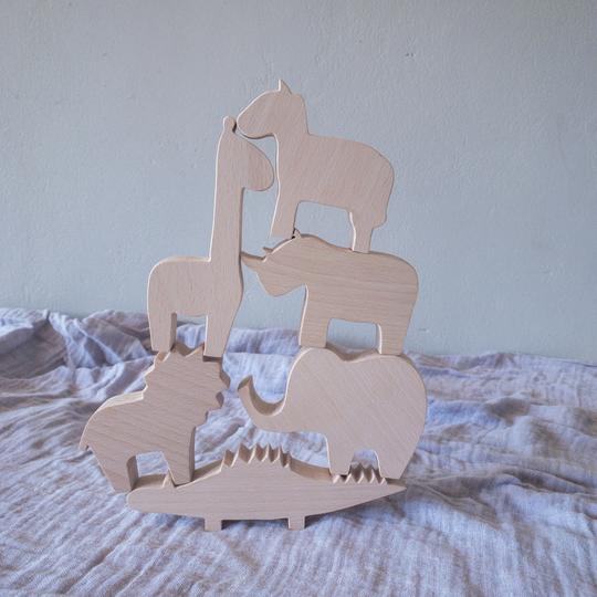 Safari Animal Set | 6 Pieces Wooden Toys Liv Bespoke 