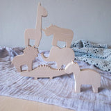 Safari Animal Set | 6 Pieces Wooden Toys Liv Bespoke Plain 