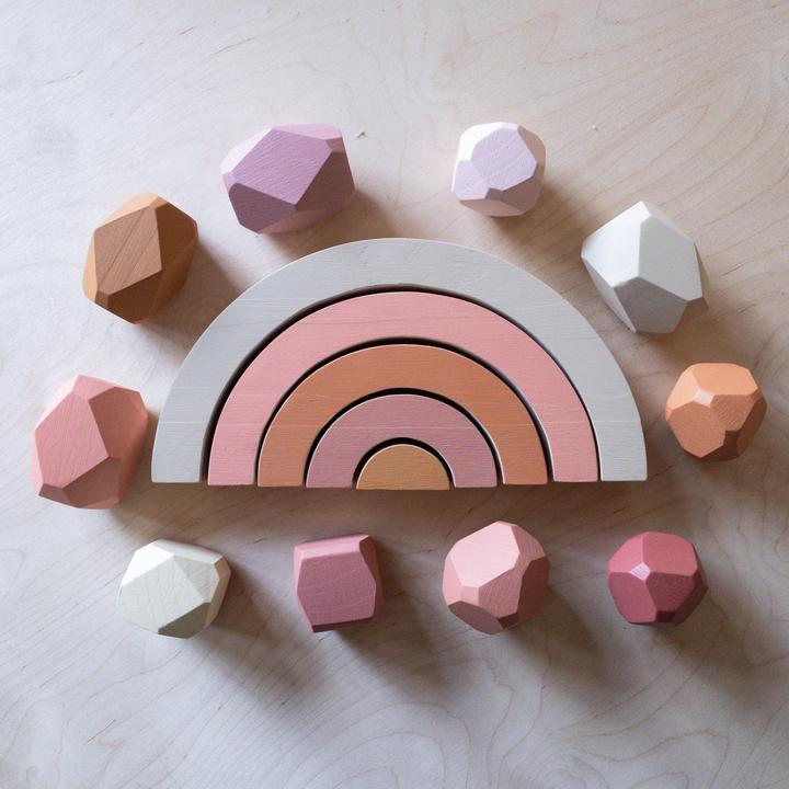 Stacking Rainbow | 5 Pieces Wooden Toys Liv Bespoke Karoo Sunset 