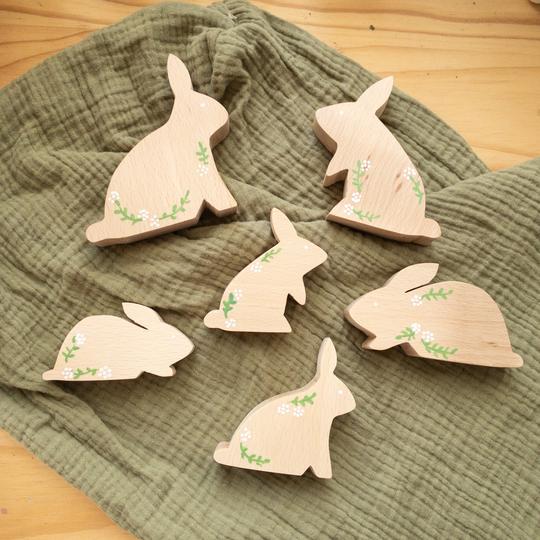 Wooden Bunny | 6 Pieces Wooden Toys Liv Bespoke Floral 