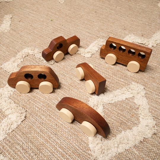 Wooden Car Set | 5 Pieces Wooden Toys Liv Bespoke 
