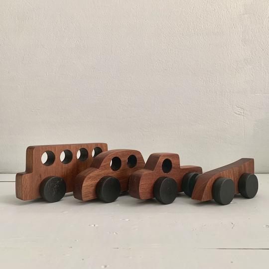 Wooden Car Set | 5 Pieces Wooden Toys Liv Bespoke Black 
