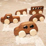 Wooden Car Set | 5 Pieces Wooden Toys Liv Bespoke Oats 