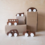 Wooden Car Set | 5 Pieces Wooden Toys Liv Bespoke White 