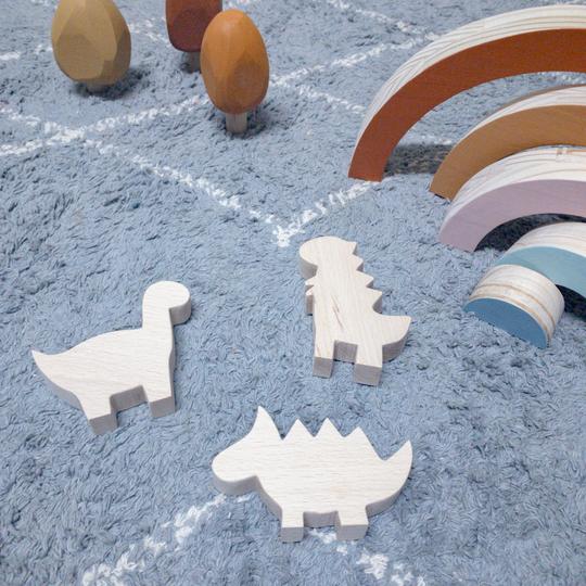 Wooden Dinosaur Set | 3 Pieces Wooden Toys Liv Bespoke 